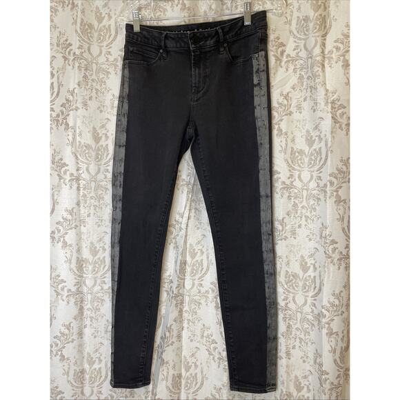 Articles Of Society - Size 28 - Black Skinny Jeans With Metallic Strip Accent - Picture 1 of 9